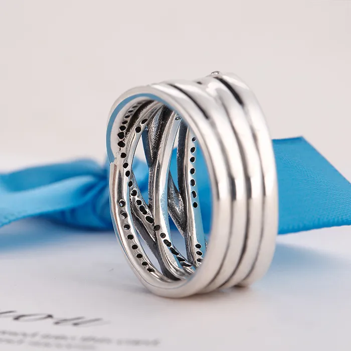 Ringar kompatibla med Pandora smycken nyaste silverring med CZ Authentic 925 Sterling Silver Ring hela R080282748
