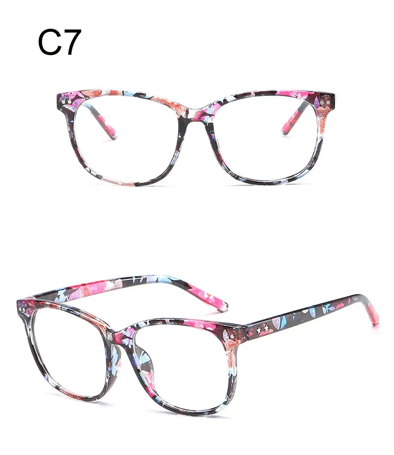 Womens Square Clear Fashion Eyeglasses With Transparent Small Frames