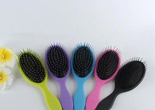 Mokry suchy szczotka do włosów Oryginalny Detangler Hair Brush Grzebień do masażu z poduszkami Combs do mokrych włosów Szczotka prysznicowa 9717