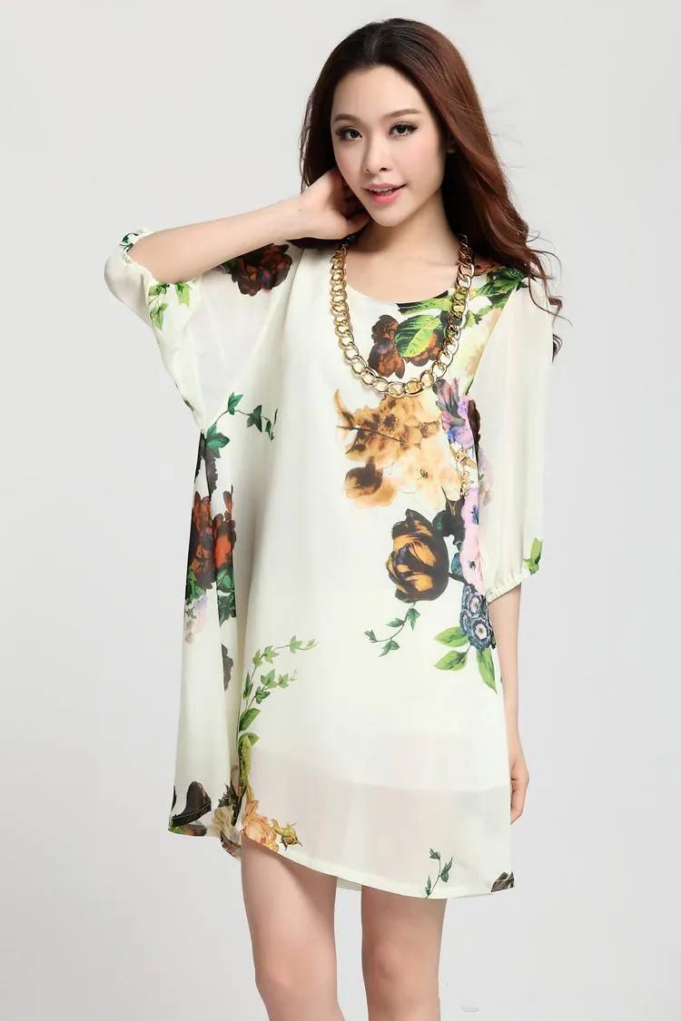 Summer Plus Size Loose Long Sleeve Chiffon Bottoming Sexy Leopard Print ...