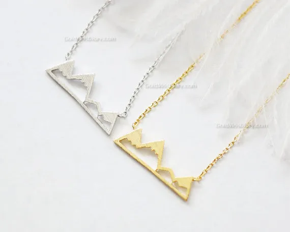 - N015 Cute Snowy Mountain Top Range Necklaces Simple Modern Minimalist Necklace Nature Paris Landscape Necklace for Women309o