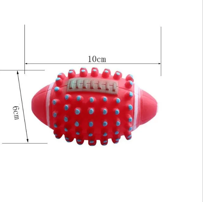 pet dog toy balls rubber squeaky rugby ball rubber interactive dog ball Dog Playing training Chewing ball Tooth safety teeth Cleaning Balls