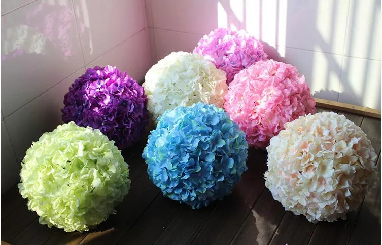 12 tum konstgjord hortensia blommor boll pincushion bröllop boll kyssande boll bröllop stormarknad deoration hängningar fb008