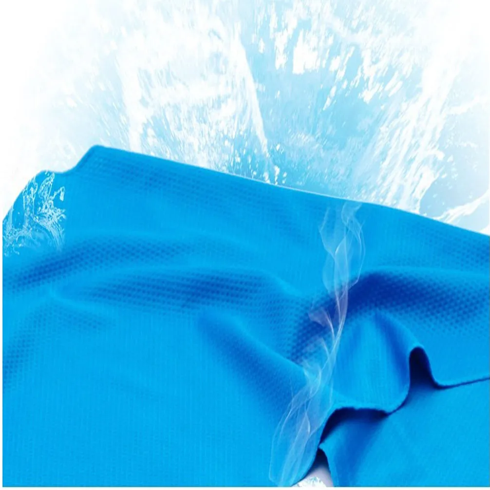 Sports courir randonnée en natation serviette fraîche à la serviette froide serviette de refroidissement serviette de refroidissement PVA Hypothermia Enduracool Snapon Réutilisable 90 x 35cm7839678