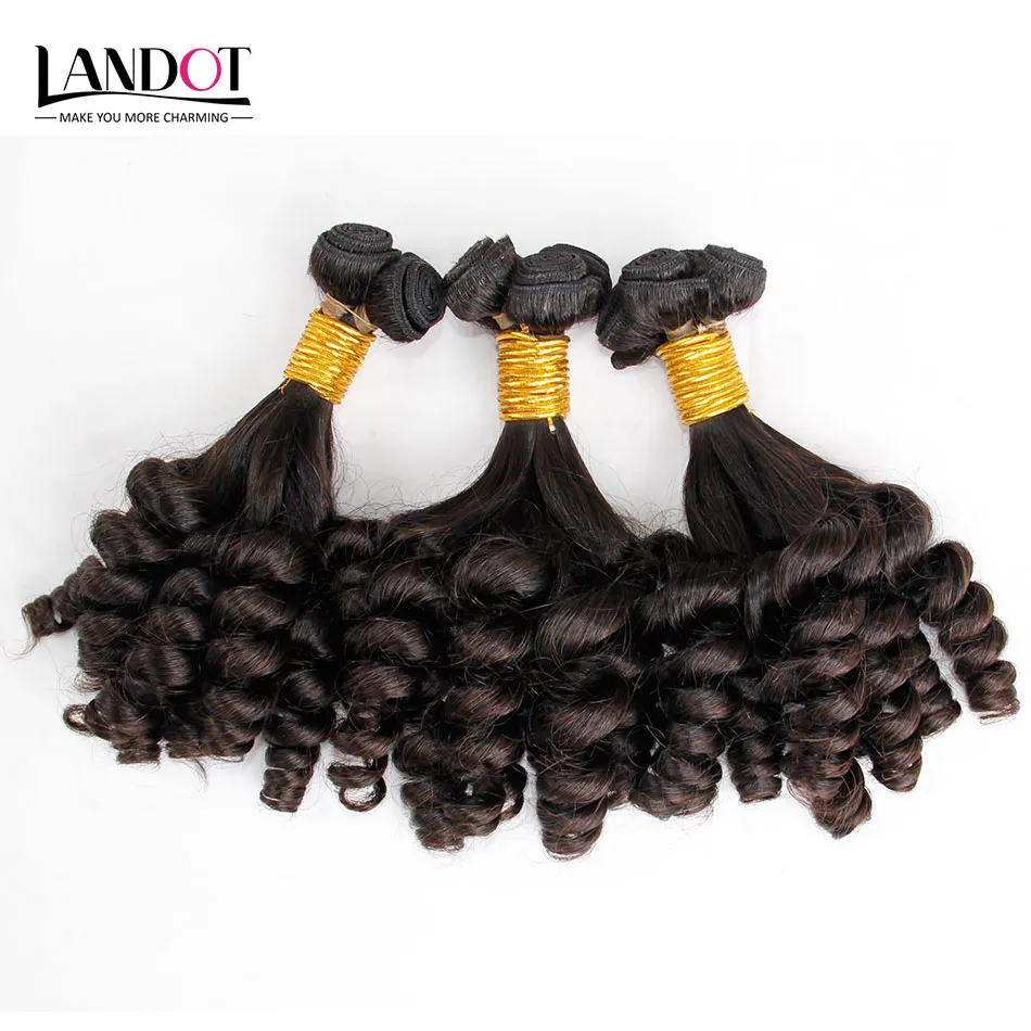 Grade 8A Unprocessed Cambodian Aunty Funmi Curly Virgin Human Hair Weaves Bundles Romance Sprial Bouncy Egg Curls Natural Color Can Bleach