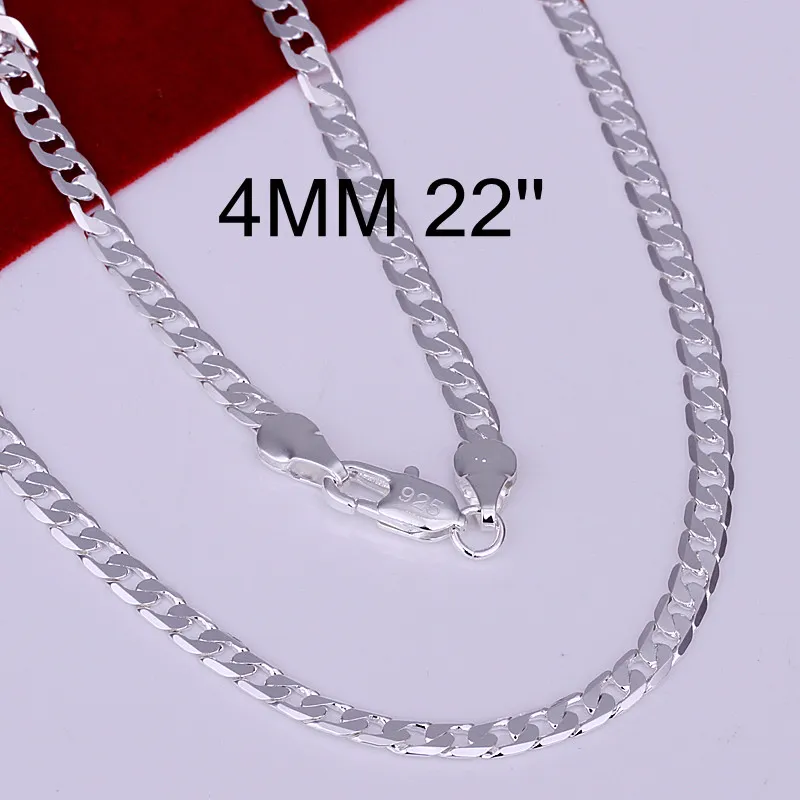 أزياء رجالية مجوهرات 925 الفضة الاسترليني مطلي فيجارو سلسلة قلادة 4 ملليمتر 16-30 بوصة أعلى جودة الشحن المجاني