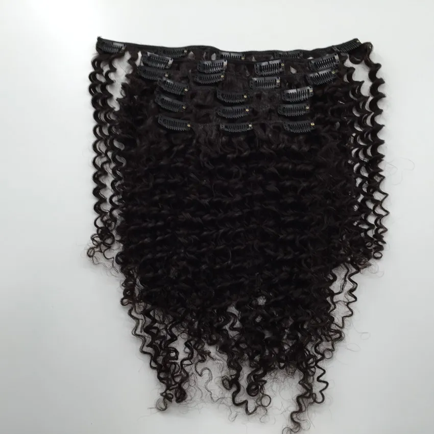 Afro Kinky Clip Dans Les Extensions De Cheveux Extensions De Cheveux Brésiliens Afro Kinky Clips Bouclés En Cheveux Humains Vierges Non Transformés Navire Libre