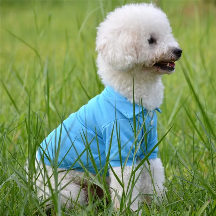 Pet TShirts 2017 Summer Solid Dog Clothes Fashion Classic T Shirts Cotton Clothes Dog Puppy Small Dog Clothes Cheap Pet Apparel IA907