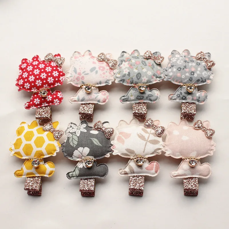 새로운 여자 패션 헤어 바렛 32pcs/lot multicolor lovely 고양이 모양 헤어 핀 만화 아기 동물 액세서리