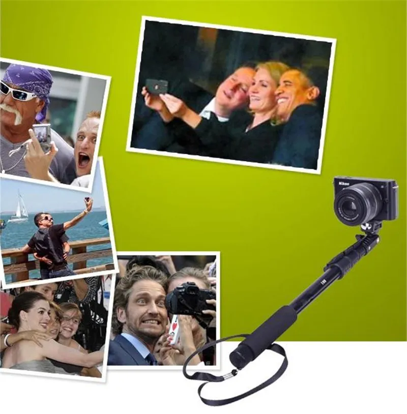 C188 Retractable Handheld Monopod with phone Clips holder for Pocket Camera and iPhone Samsung HTCetc Mobile Phones3529710