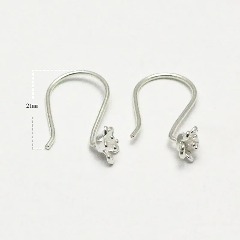 Beadsnice 925 Silver Earring Hooks French Earwire Flower Earrings Silver Jewelry Supplies Hook Earring Findings Wholesale ID 25424