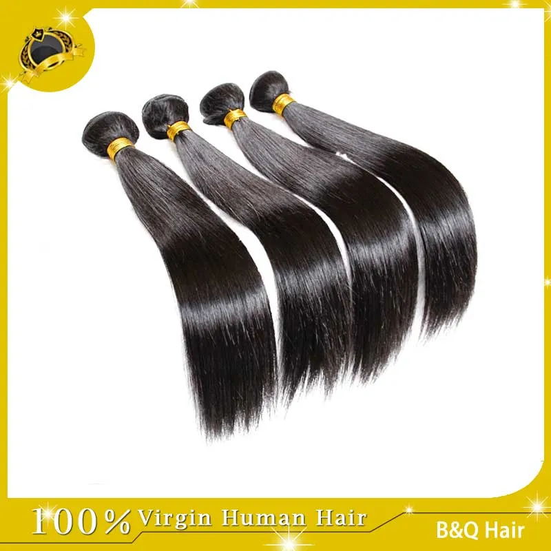 9A Vierge Cheveux Humains Brésiliens Malaisiens Péruviens Indiens Extensions de Cheveux 34 Pièces Brésilien Cheveux Raides Double Trame Natura9127422