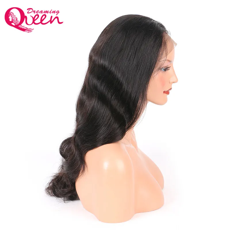 Gluveless 13x4 Lace Frontal Human Virgin Hair Body Wave Wig För svarta Kvinnor 130% Densitet Brasilianska Hår Parykar Med Baby Hår