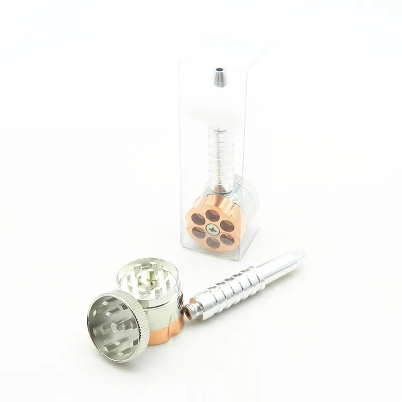 Senaste design Six Shooter Pipe with the Grinder Reting Pipe Tobacco Pipe and Herb Grinder Herbs Grinder Retail3275930