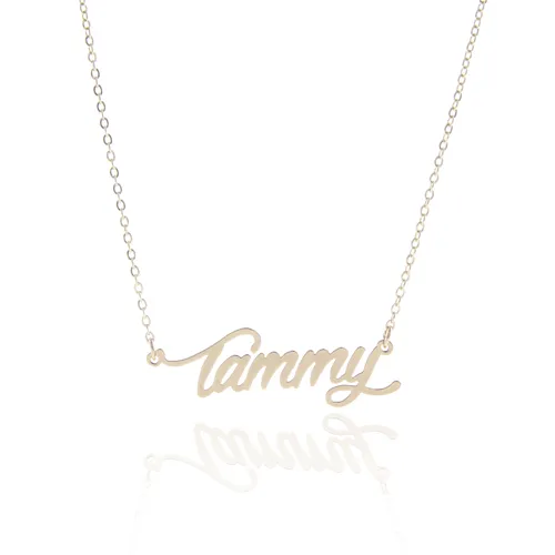 Tammy Script police nom collier personnalisé personnalisé pour hommes étiquette en acier inoxydable or et argent plaque signalétique colliers bijoux cadeau, NL-2400