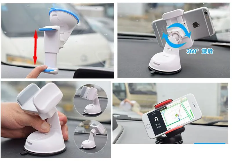 Universell mobiltelefonstativ Windshield Desk Mount Car Phone Holder för iPhone 8 7 6 5 Samsung Smartphone Whole6888692