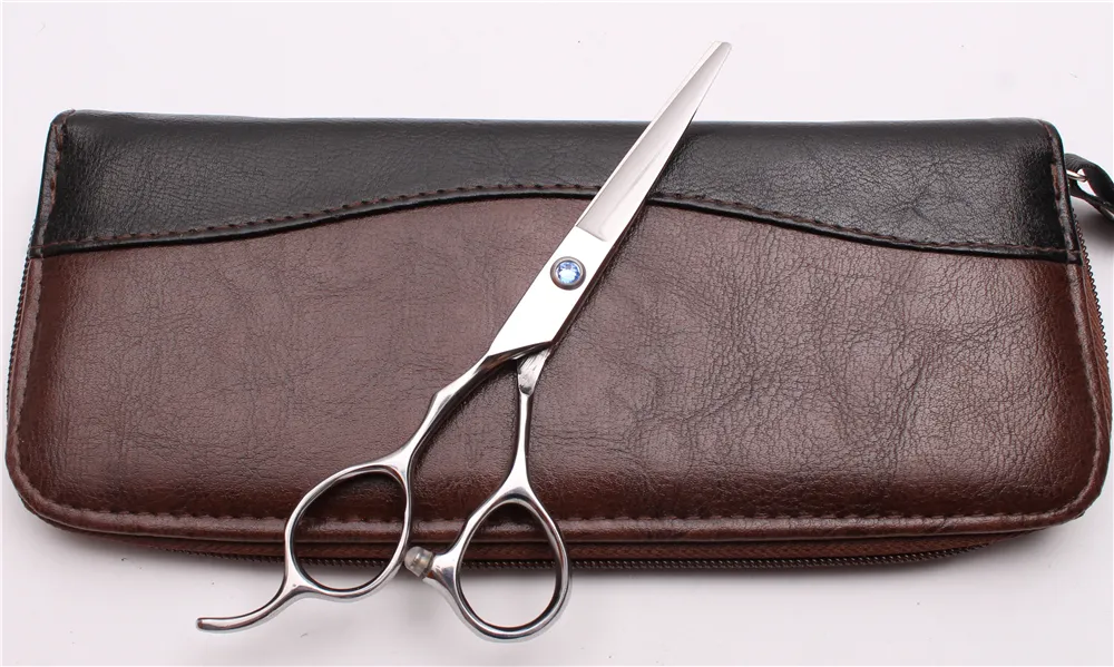 C8000 6" JP 440C Customize Logo Blue Stone Professional Human Hair Scissors Barbers' Cutting Thinning Shears Left Hand Scissors Style Tools