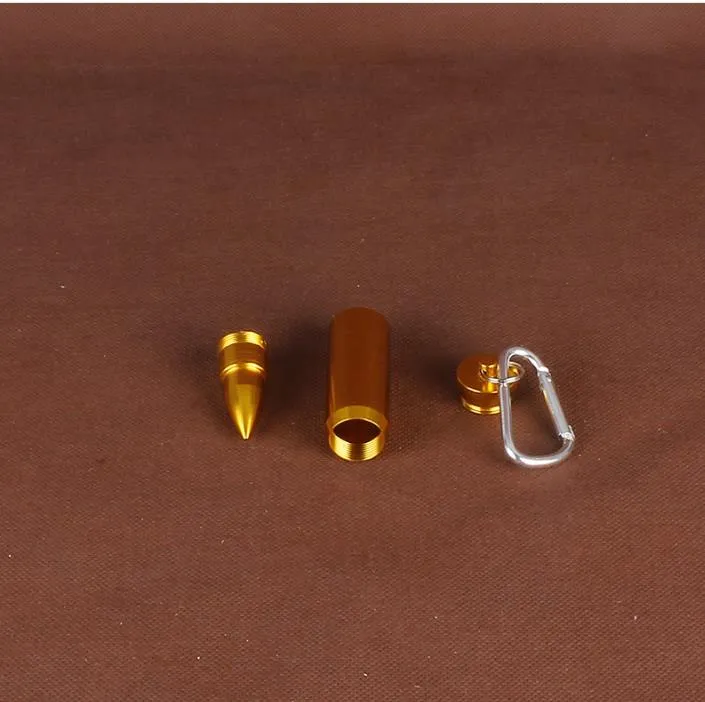 Creative Aluminium Alloy Gold Bullet Portable Ashtray Man Portable Keychain Ashtray