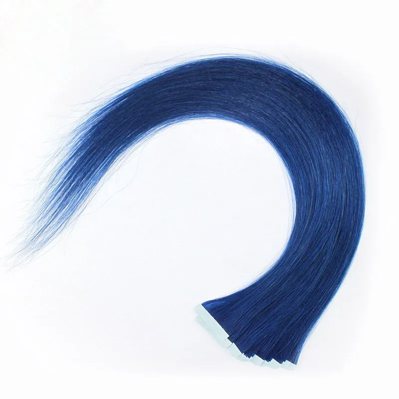 ELIBESS HAIR- Blue Color Tape In Human Hair Extension 2.5g/pcs Skin Weft Tape On Human Hairs