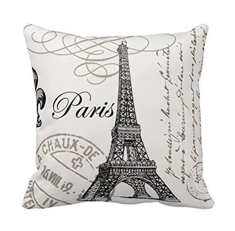 Vintage Paris Eiffelturm Kissen Kissenbezug Kissenbezug Home Dekoration Stuhl Dekoration für Wohnkultur Sofa Kissenbezug
