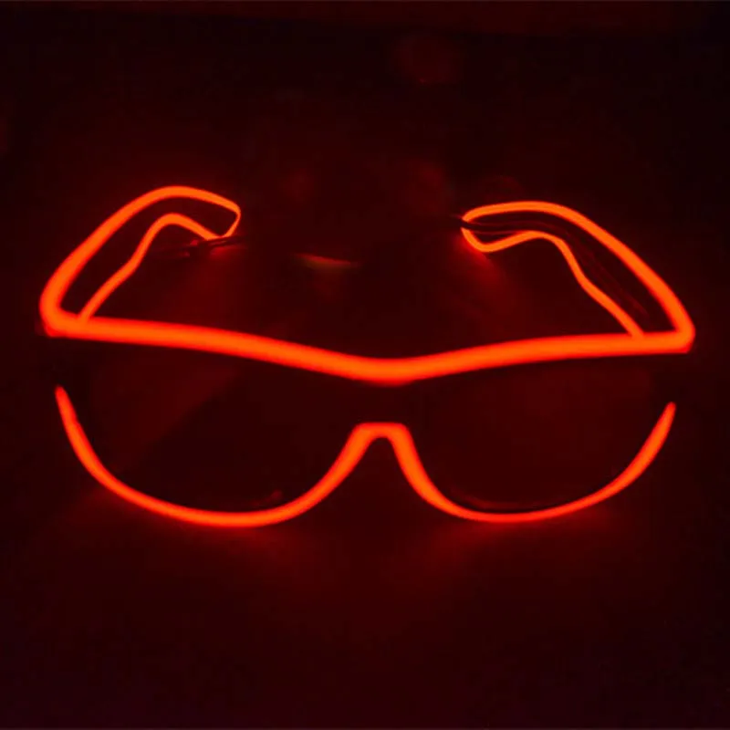 Simple el glasses El Wire Fashion Neon LED Light Glow Sun Glasses Rave Costume Party DJ Bright SunGlasses