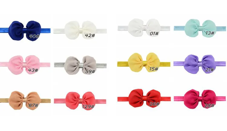 2014 Ny Elastic Bow Knot pannband Baby Girl's Chiffon Flower Hairbands Kids Floral Hair Accessory Gratis frakt 20 stMoq 5 Lassor