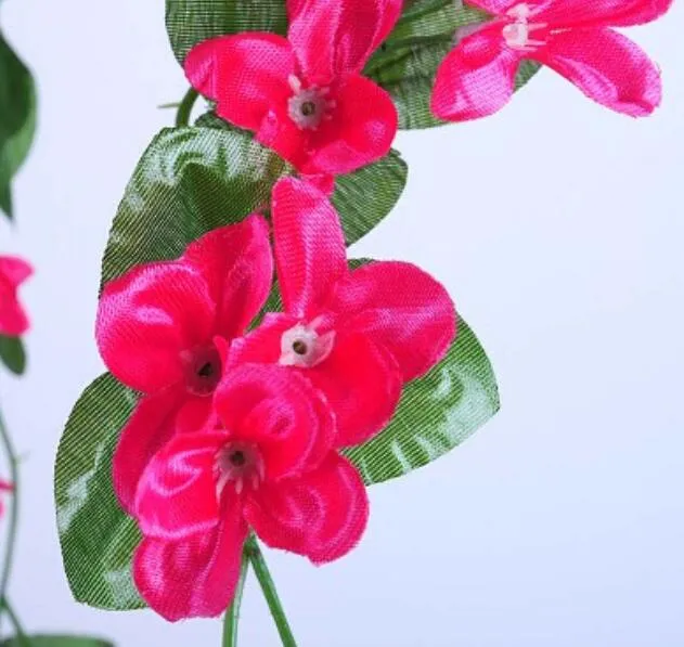 Symulacja Kwiat Rattan Kosz Chlorophytum Fioletowy Ściana Wiszące Wedding Dekoracje Sztuczne Kwiat Winorośli