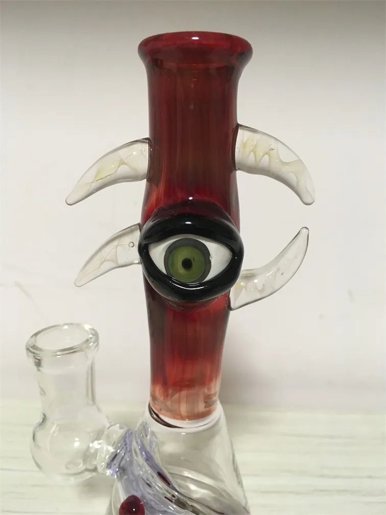 narghilè Red Big Eyes Heady Oil Rigs Tubo in vetro colorato per bong ad acqua da 14 mm