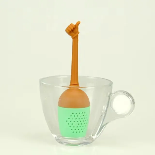 lot jest tarzı çay süzgeci çaydanlık başparmak tamam silikon çay infüzer filtre çayı kahve içkisi 6817943