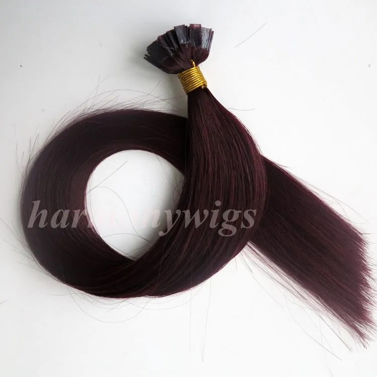 50g 50 Strengen Pro gebonden Platte tip hair extensions 18 20 22 24 inch Braziliaanse Indiase menselijk haar extensions1017265