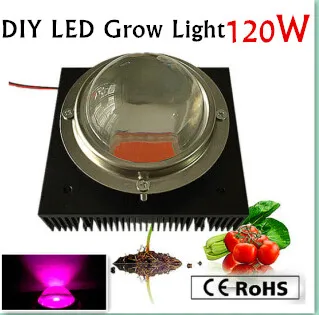 New Arrival 120W Pełny Spectrum LED Grow, 120W Zasilanie, Heatsink, Wentylator i Kierowca, Obiektyw Optyczny Zbuduj własną Rosnącą, Darmowa Wysyłka