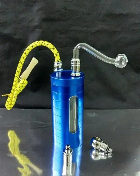 Hookah Groothandel GRATIS VERZENDING - Metal Can Perspective Hookah / Bong, Tabak Sigaretten 2-To-gebruik, het geven van de glazen pot, kleur willekeurig delive