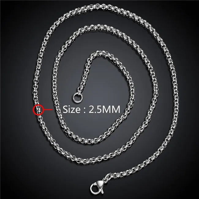 2015 nouveau design chaîne en acier inoxydable collier 2.5 MM 18-24 pouces Top qualité mode bijoux livraison gratuite
