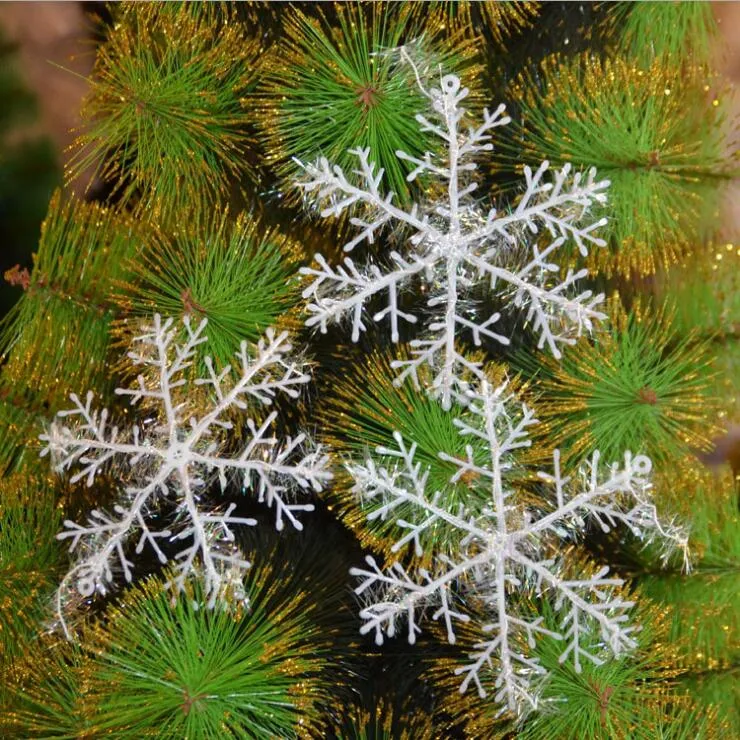 Weiße Schneeflocken-Ornamente, Weihnachten, Urlaub, Festival, Party, Heimdekoration, hängende Dekorationen für Fenster, Weihnachtsbaum, künstlich, CN01