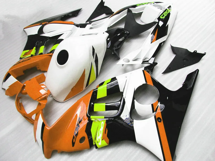 HONDA F3 fairings CBR600 1997 için tam uygun 1998 CBR 600 97 98 sarı beyaz siyah fairing vücut kiti QY90