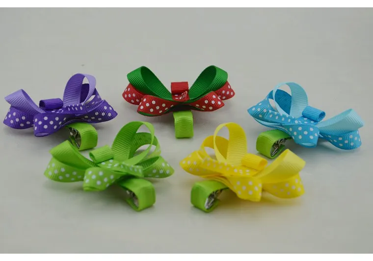 Kids Ribbon Sculpture Clips Baby Grosgrain Ribbon Bow Hair Clip