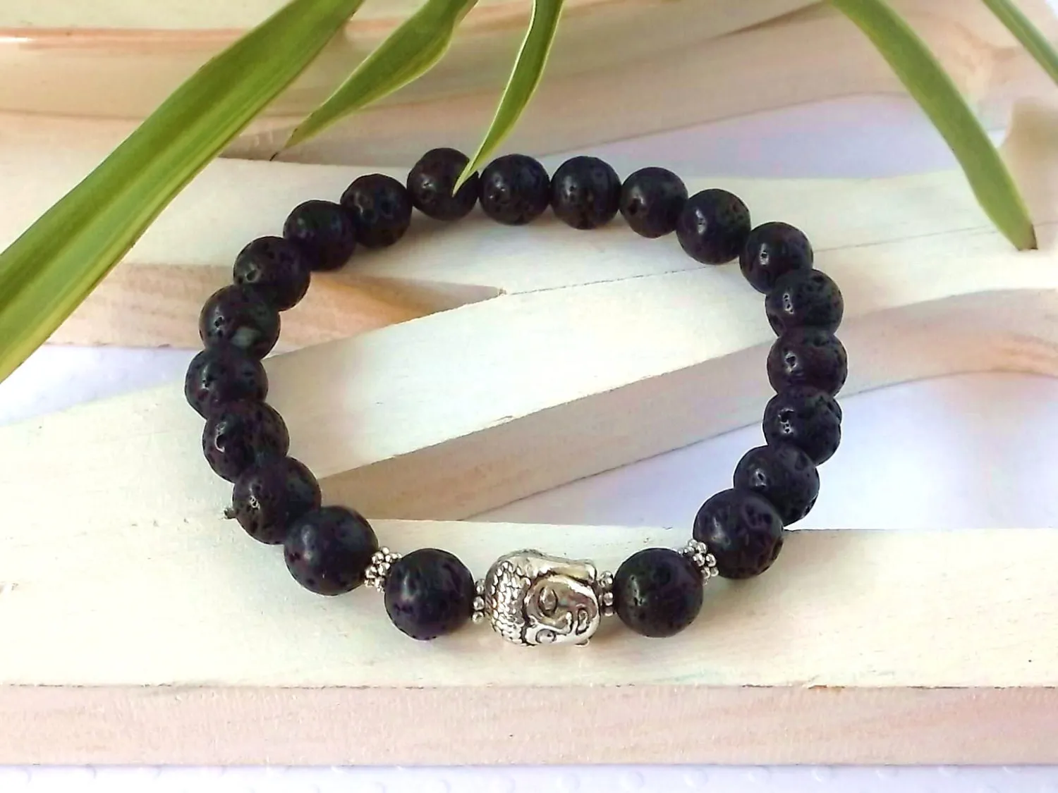 SN0260 Venta superior Pulsera de yoga de lava Pulsera de Buda unisex Pulsera espiritual de yoga Pulsera de hombre de curación de roca de lava