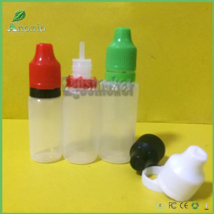 5ml 10ml 15ml 20ml 30ml 50m plastic dorpper e liquid bottle with tamper evident cap seal and child proof cap and long tip eye dropper