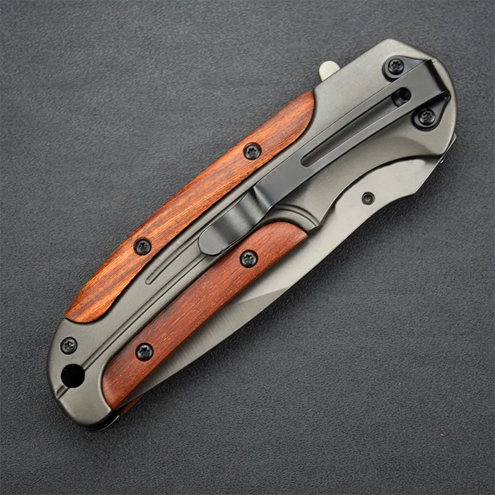 Browning DA43 Folding knife 3Cr13 Blade Rosewood Handle Titanium Tactical knives Pocket Camping Tool fast open Hunting Knives Survival Knife