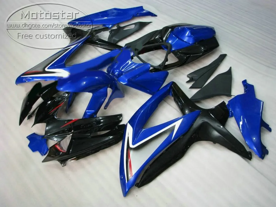 鈴木GSXR750 GSXR600 2008-2010 K8プラスチック製のフェアリングK9 GSX-R600 / 750 08 09 10ブルーブラックボディキットR58P