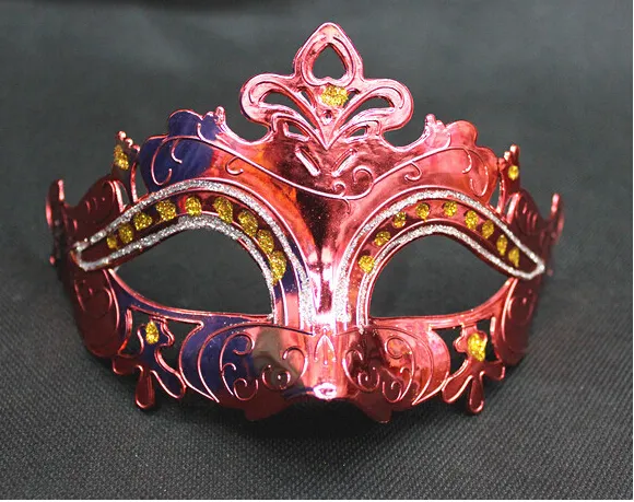 Herren-Frauen-Maske, Halloween-Maskerade-Masken, Karneval, venezianischer Tanz, Party, Gesicht, vergoldet, glänzend, plattiert, 6 Farben