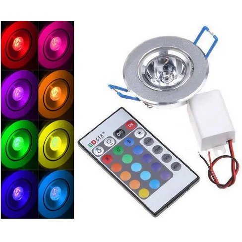 3W 200-250LM LED RGB Ceiling Light Led Spot Down Light with Remote  Controller Wall Lamp Lighting (85-265V)