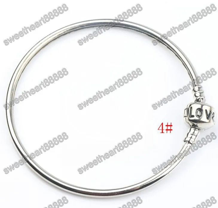 Fashion 4styles Nouveau 925 Silver Vogue SP Bangle Bracelets Fit Charme Européenne Chaînes Chains Bijoux DIY