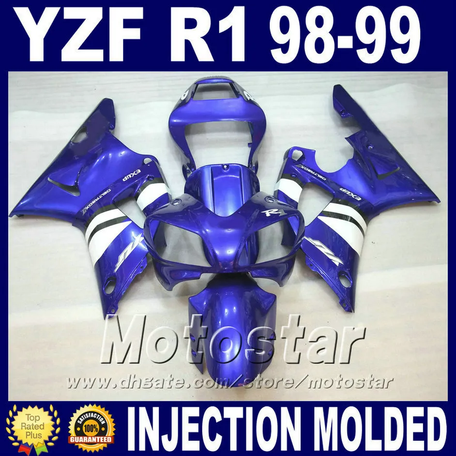 1998年1999年1999年ヤマハR1フェアリングキットブルーホワイト98 99 YZF R1フェアリゾートYZFR1ボディキット安い価格+ 7ギフト