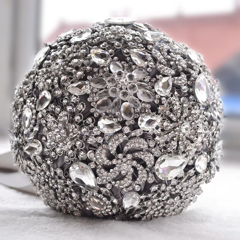 Великолепный хрустальный роскошный Bling Свадебный букет букет Brickle Brooch Bouquet Свадебный аксессуар Artifical Flowers Bridal Букеты5755363