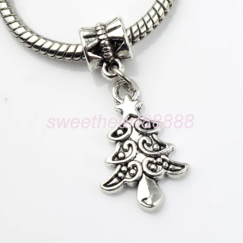 MIC Tibetan Silver Cute Christmas Tree Snowflake Bell Boots Stock Snowman Elk Charm Pendant 103004