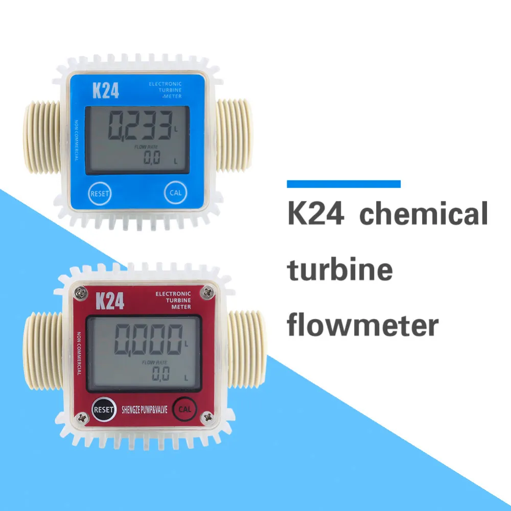 Digital Fuel Flow Meter - K24 LCD Turbine Meter for Water, Chemicals ...