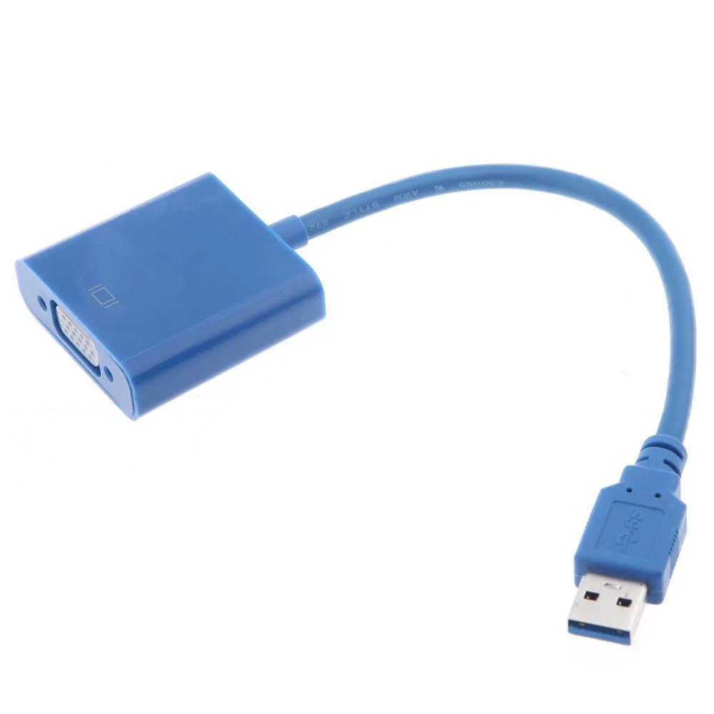 USB 3.0 ~ VGA 멀티 디스플레이 어댑터 변환기 외부 비디오 그래픽 카드 무료 DHL 배송