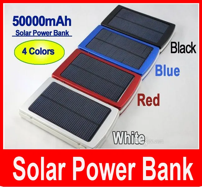 50000 MAH Ładowarka słoneczna i bateria 50000mAh panel słoneczny Podwójne porty ładujące Portable Bank zasilania dla wszystkich tabeli telefonów komórkowych PC3