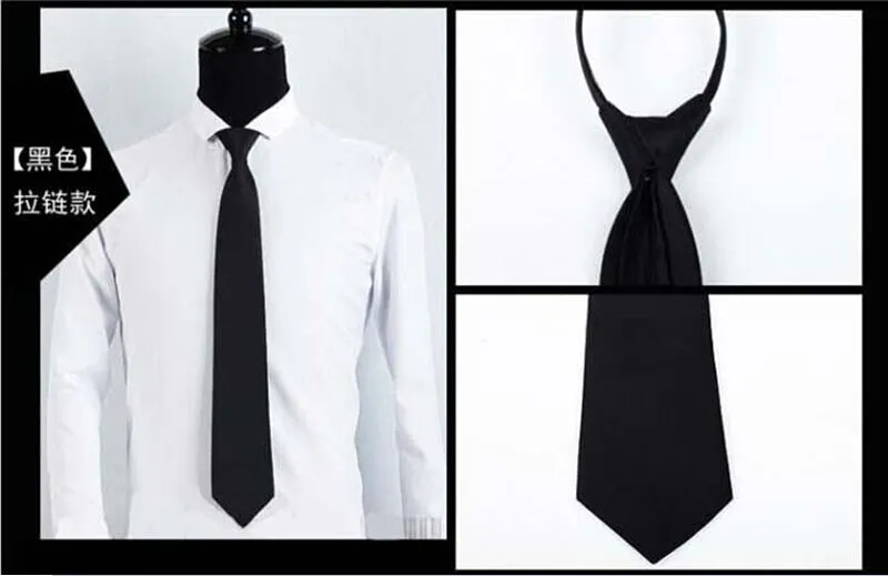 Zipper Slipsar Lazy Neck Tie 2 Färger Yrkes Tie För Mäns Business Tie Fars Dag Julklapp Gratis FedEx